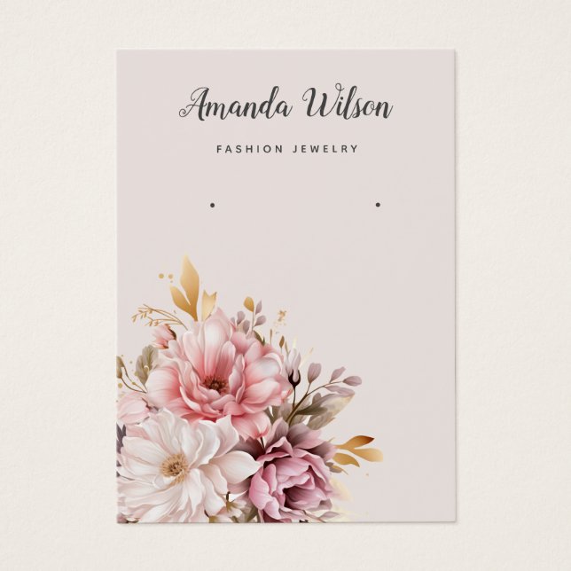 Elegante moda Watercolor Boho tarjeta de visualiza (Frente)