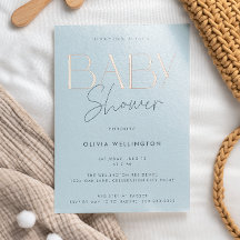 Elegante Moderno Azul Script Tarjeta de Invitación