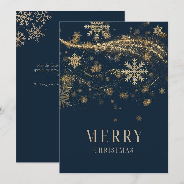 Elegante Moderno Brillante Oro Chic Navidad (Anverso / Reverso)