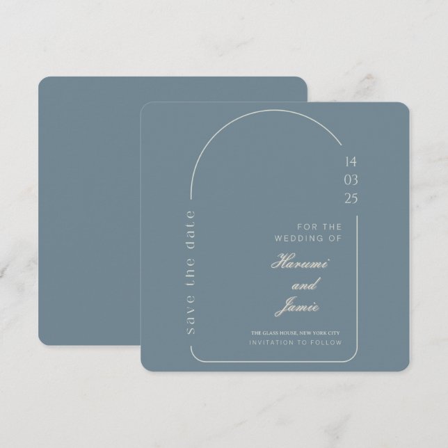 Elegante moderno Guardar la tarjeta Boda de fecha (Anverso / Reverso)