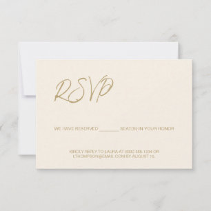Elegante Moderno Marfil RSVP sin correo Asiento Re