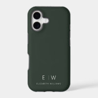 Elegante Moderno Minimalista Monograma Nombre Verd