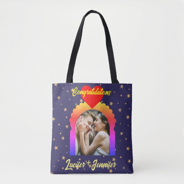 Elegante moderno regalo de bolsas de té con fotos  (Anverso)