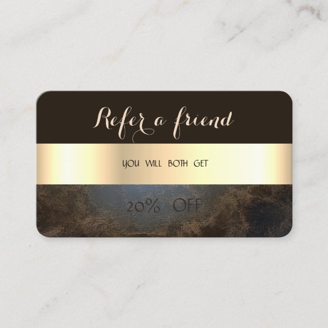 Elegante Moderno, Tarjeta de Recomendación de Raya (Anverso)