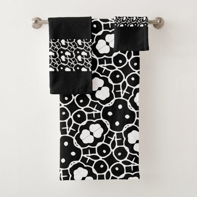 Elegante Moderno y elegante baño negro y blanco Ba (In situ)