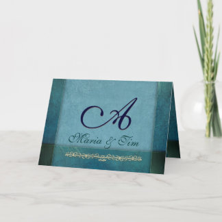 Elegante monograma azul celeste y océano