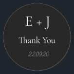 Elegante Monograma Boda inicial Pegatina clásico<br><div class="desc">Pegatina clásico monograma simple elegante Boda</div>