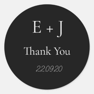 Elegante Monograma Boda inicial Pegatina clásico