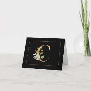 Elegante Monograma C de Oro con Tarjeta de Nota de