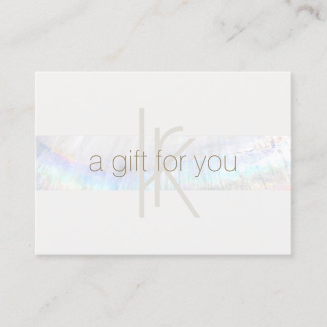 Elegante Monograma Certificado moderno de regalo d (Anverso)