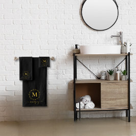 Elegante Monograma de guirnaldas botánicas de oro 