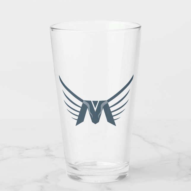 Elegante monograma de letra M con alas (Reverso)