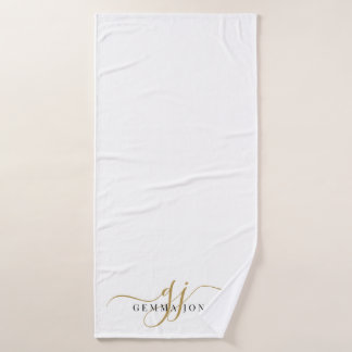 Elegante Monograma de Oro Negro Elegante Nombre de