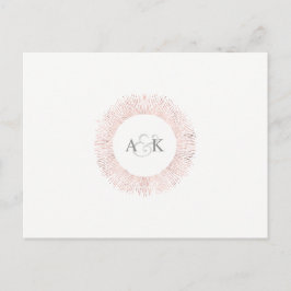 Elegante monograma de oro rosa guardar la postal d