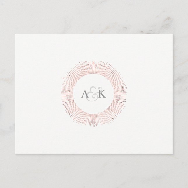 Elegante monograma de oro rosa guardar la postal d (Anverso)