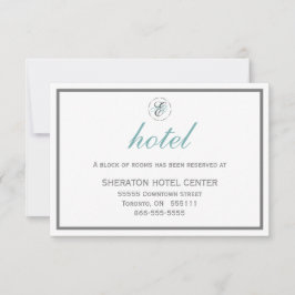 Elegante Monograma de TARJETA HOTEL WEDDING con In
