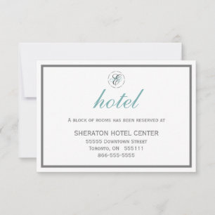 Elegante Monograma de TARJETA HOTEL WEDDING con in