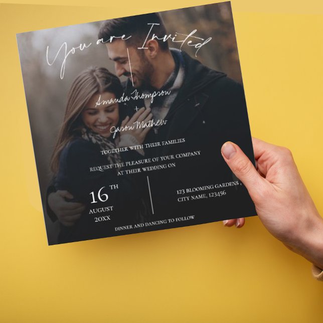 Elegante Monograma Dos Boda de texto de foto super (Subido por el creador)