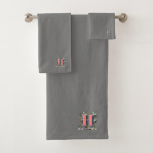 ELEGANTE MONOGRAMA FLORAL INICIAL H 