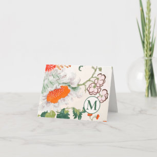 Elegante Monograma Floral plegado