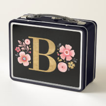 Elegante Monograma Floral Rosa