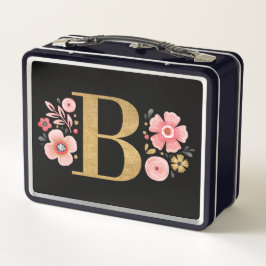 Elegante Monograma Floral Rosa