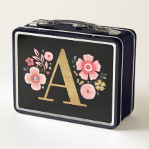 Elegante Monograma Floral Rosa