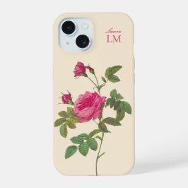 Elegante Monograma Floral Rosa