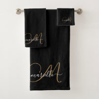 Elegante Monograma Gold Script Nombre