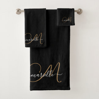 Elegante Monograma Gold Script Nombre
