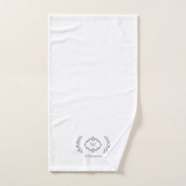 Elegante Monograma Inicial Moderno Blanco Gris Ten