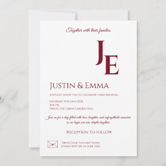 Elegante Monograma Invitación a la boda Estética