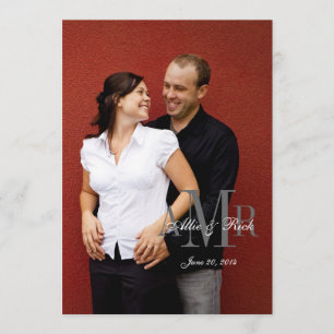 Elegante Monograma - Invitación a la boda fotográf