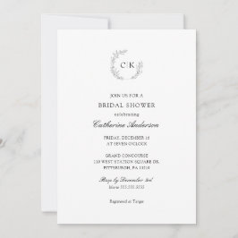 Elegante Monograma Invitación a la ducha de novia