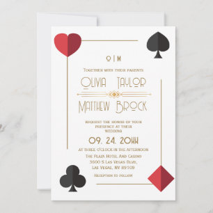 Elegante Monograma Jugando con tarjeta Invitación