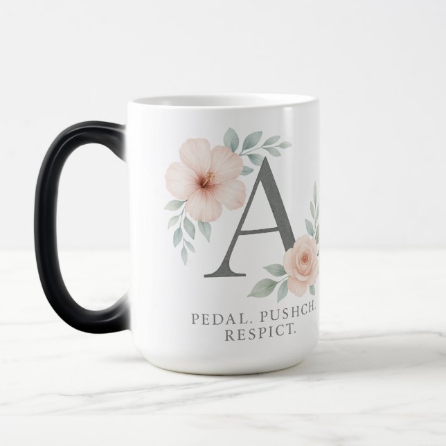 "Elegante Monograma K Mug - Copa personalizada de  (Izquierda)