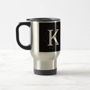 "Elegante Monograma K Mug - Copa personalizada de 