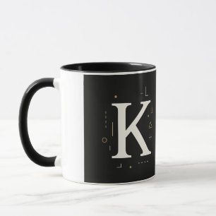 "Elegante Monograma K Mug - Copa personalizada de 
