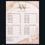Elegante Monograma Lista de Precios de Agentes de<br><div class="desc">Elegante Monograma Pink Gold Marble Agate Servicio Menú Lista de Precios. ¡Personaliza el tuyo hoy! ¿Necesitas ayuda? Estoy feliz de ayudar. Sólo envíame un mensaje.</div>
