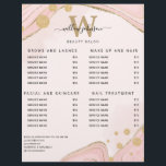 Elegante Monograma Lista de Precios de Agentes de<br><div class="desc">Elegante Monograma Pink Gold Marble Agate Servicio Menú Lista de Precios. ¡Personaliza el tuyo hoy! ¿Necesitas ayuda? Estoy feliz de ayudar. Sólo envíame un mensaje.</div>