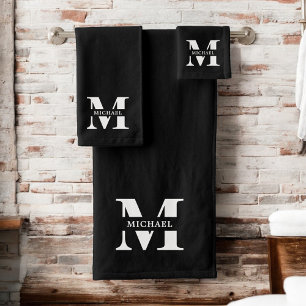 Elegante Monograma Lujo Negro