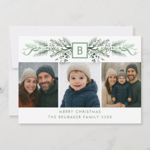 Elegante Monograma Moderno de Navidad Personalizad