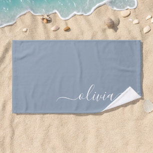 Elegante Monograma moderno Minimalista azul turbio