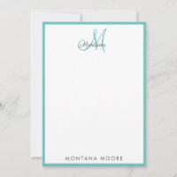 Elegante Monograma Moderno Nota simple Giratoria V