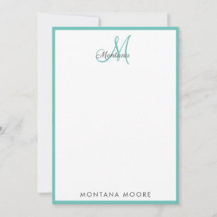 Elegante Monograma Moderno Nota simple Giratoria V