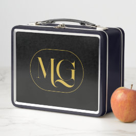 Elegante Monograma Negro Personalizado