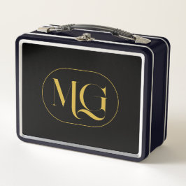 Elegante Monograma Negro Personalizado