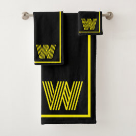 Elegante Monograma negro y amarillo