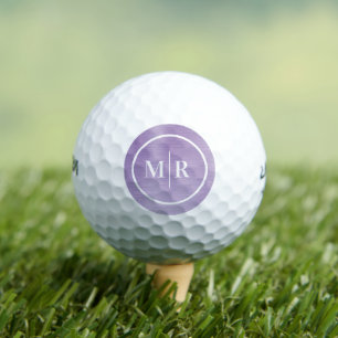 Elegante Monograma Púrpura Bolas de Golf Iniciales
