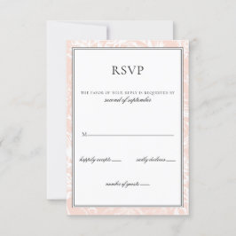 Elegante Monograma Rubor Floral Wedding rsvp